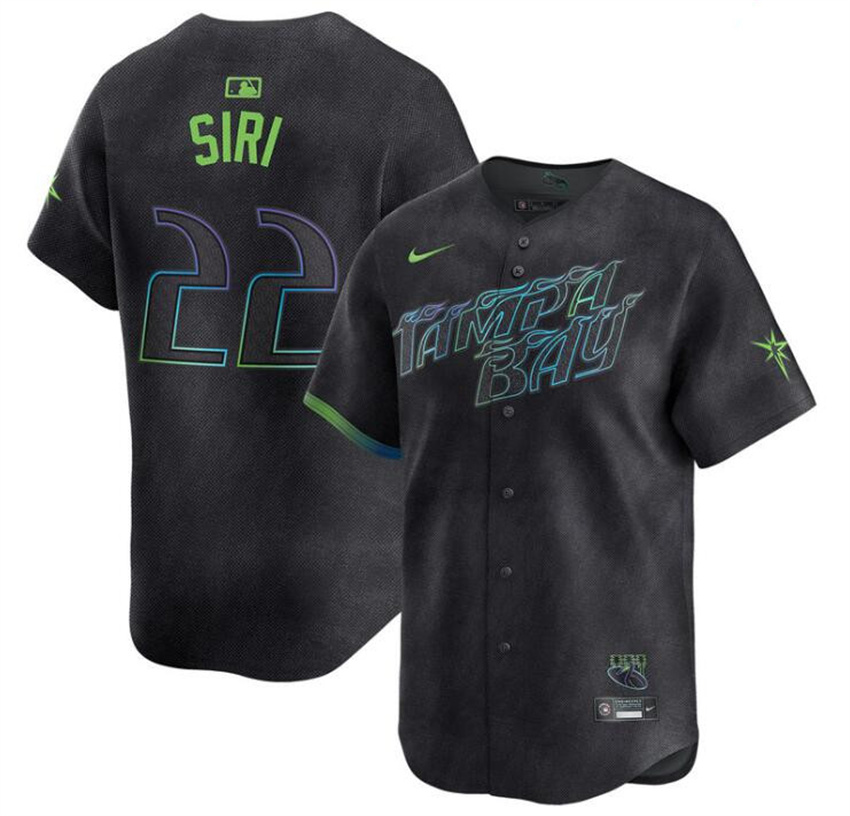 Men's Charcoal Tampa Bay Rays #22 Jose Siri 2024 City Connect Limited Stitched Baseball Jersey